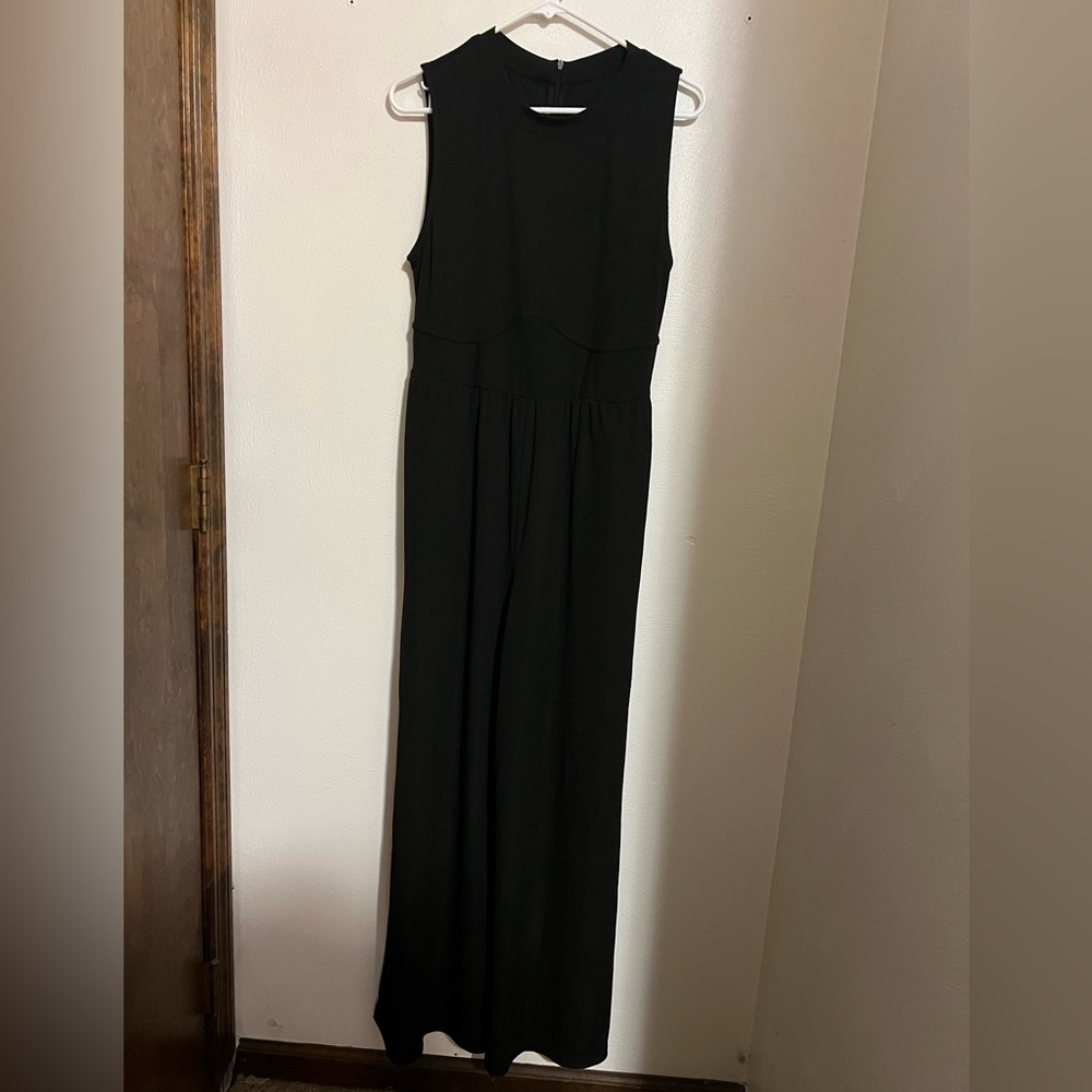 CIDER Classic Casual Sleeveless Ribbed One Piece Jumpsuit Black Women's Size 1XL